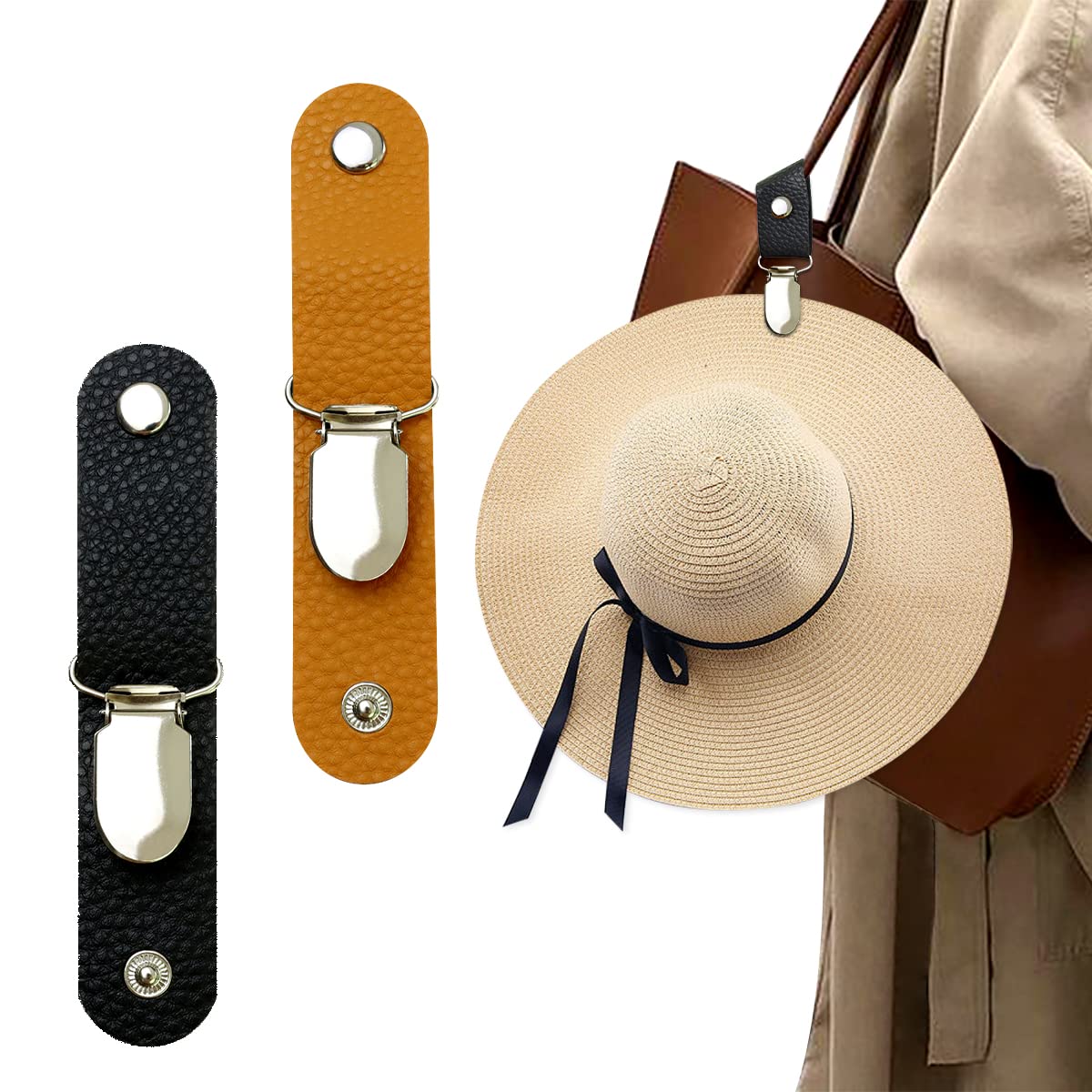 Travel Accessories Holder - Clip per Cappello in Pelle PU